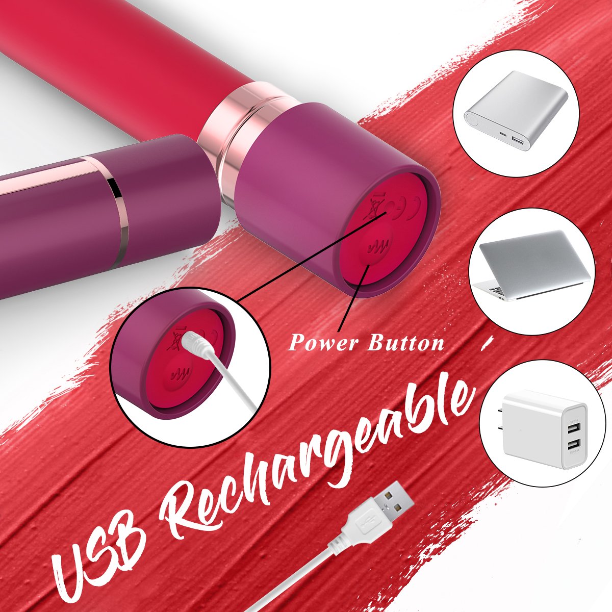 Lipstick Bullet Vibrator for Clit Stimulation with 10 Vibration Modes