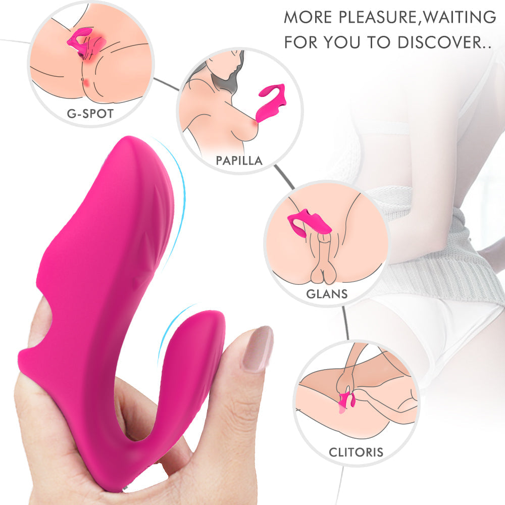 Finger Vibrator 9 Modes Dual Motors Clitoral G-Spot Stimulator Remote