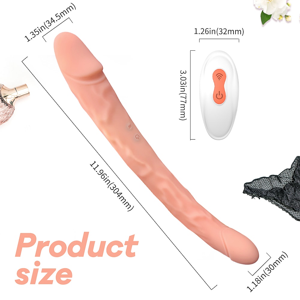 Free Bending 11.96 Inch Double-Ended 9 Speed Vibrating G Spot Dildo