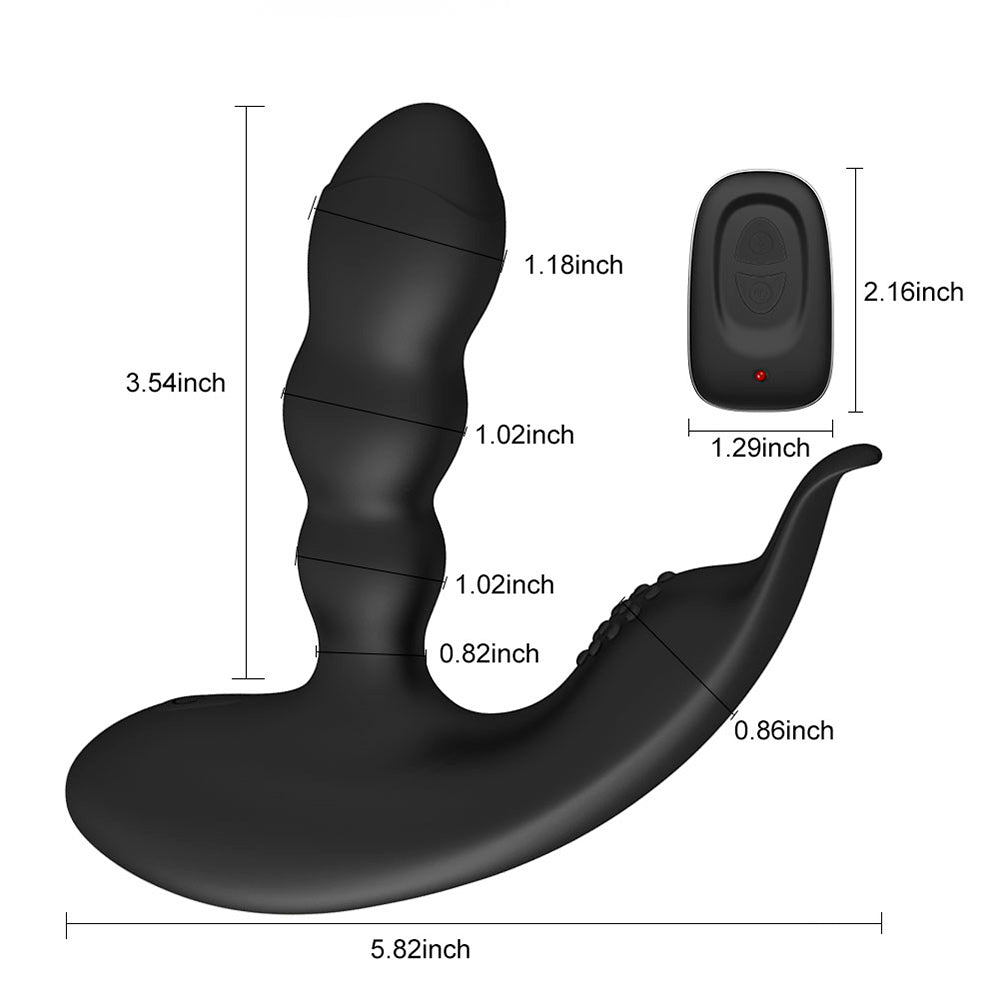 Heating Vibrating Prostate Massager Bendable Shaft Perineum Stimulator