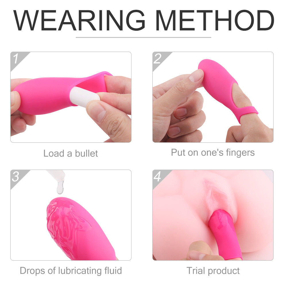 Finger Vibrator Sleeve With Detachable Bullet Nipple G-Spot Stimulate