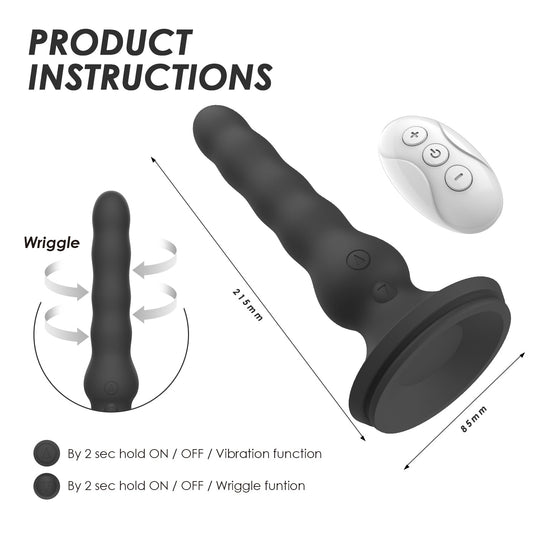 10 Wriggling Speed 10 Pattern Anal Vibrator P Spot Massager With Remote