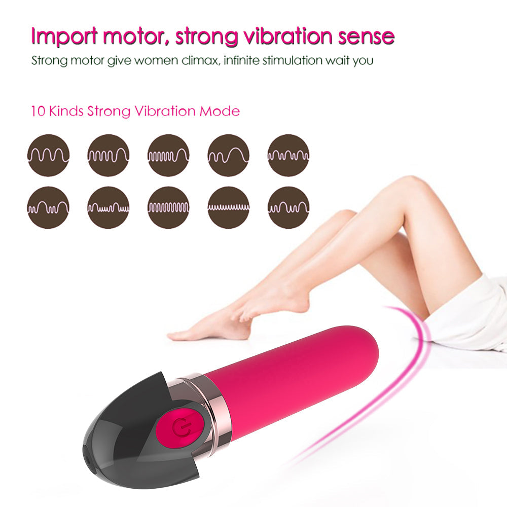 Bullet Vibrator 10-Frequency Mini Lipstick Clitorial Stimulation Toys