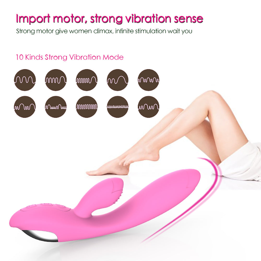 10 Strong Vibration Modes G Spot Rabbit Vibrator Soft Clit Stimulator