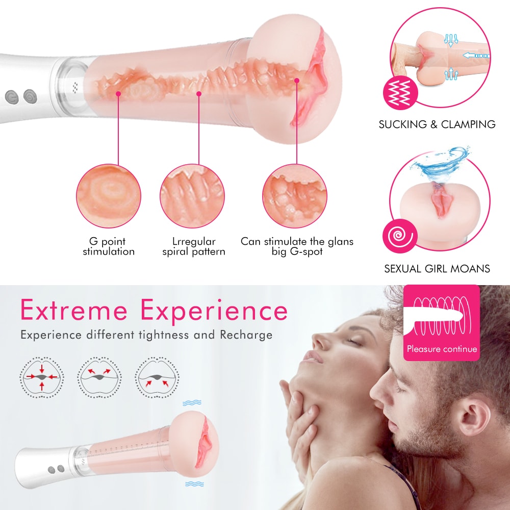 2 IN 1 Detachable Male Masturbation Cup Automatic 9-Suction Enlarger