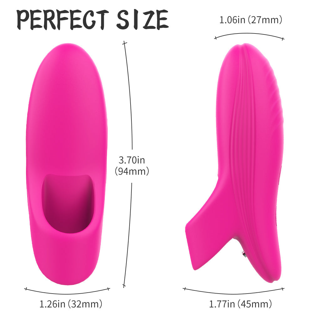 Rechargeable Silicone Finger Vibrator with 9-Pattern Fingertip Teasing