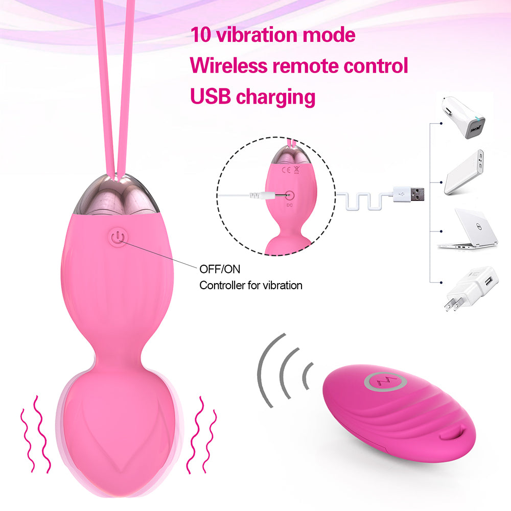 Silicone Kegel Balls Kit Tightening Exercises Weights Remote 10 Modes