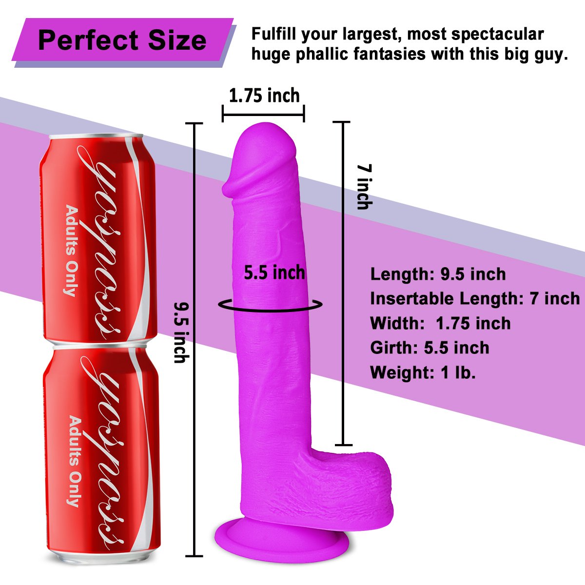 9.5 Inch Super Soft Liquid Realistic Silicone Dildo Lifelike Penis