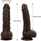 Best 7 Inch Brown Lifelike Glans Veins Testicles Dildo For Beginners