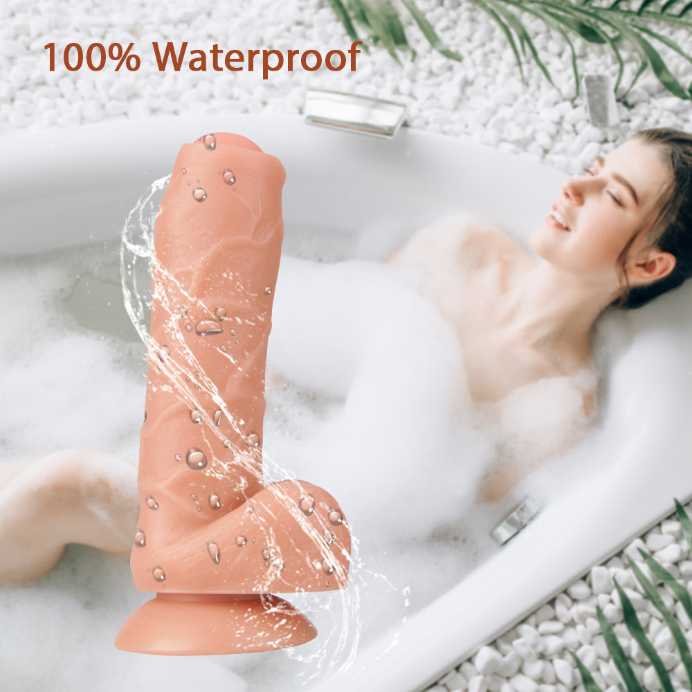 6.3 Inch Realistic Dildo With Foreskin Glans for Beginners Trainer