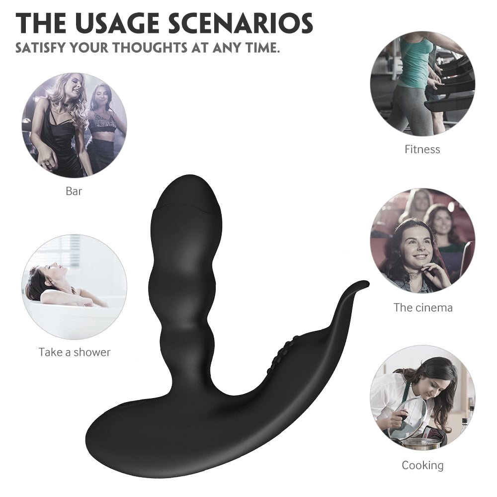 Heating Vibrating Prostate Massager Bendable Shaft Perineum Stimulator