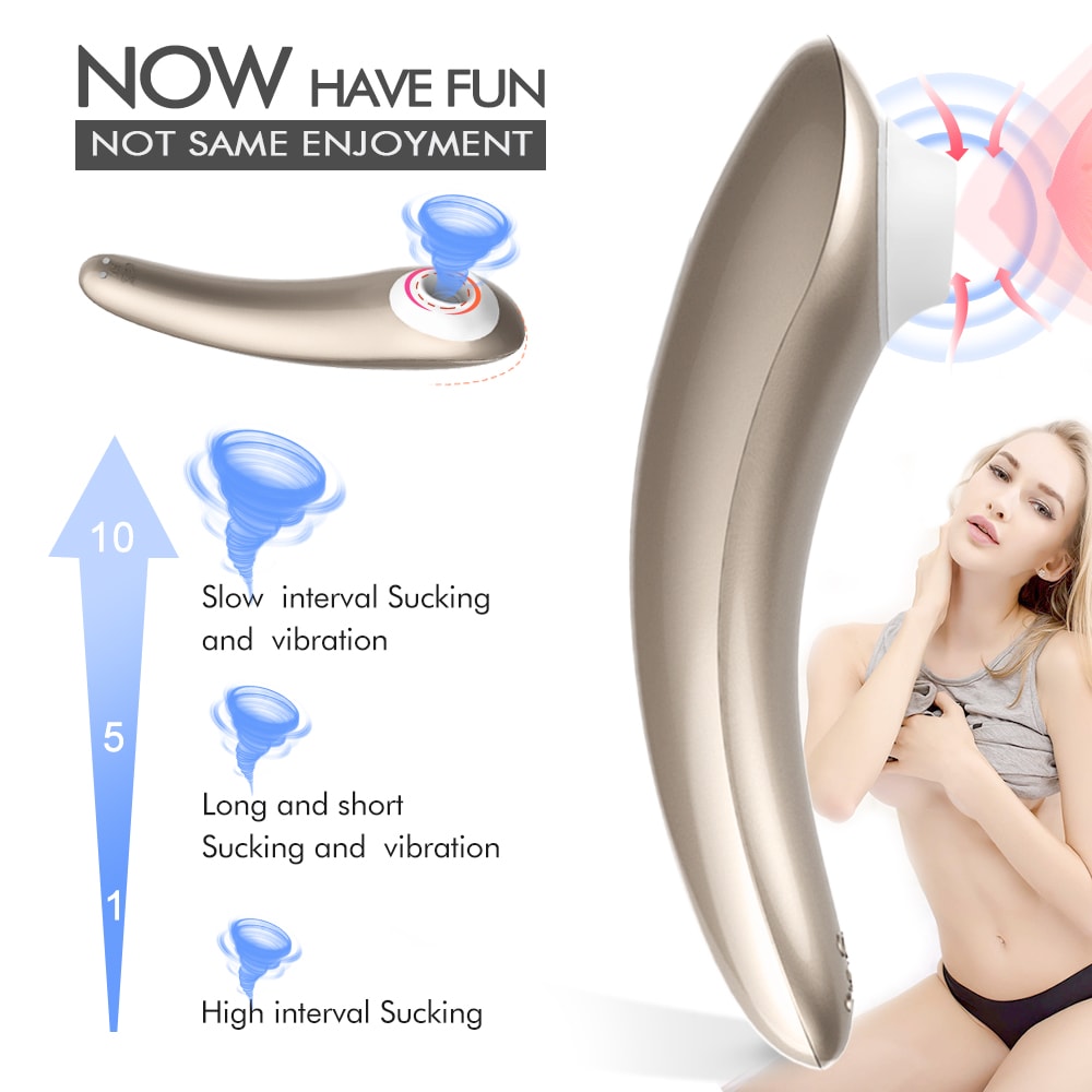 Suction G-Spot Clitoral Vibrator Waterproof 10 Sucking & 5 Vibrating