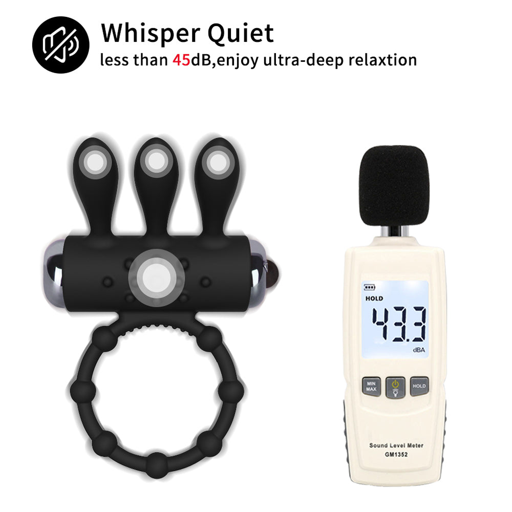 Penis Ring Vibrator With Rabbit Ears Mini Bullet Clitoris Stimulator