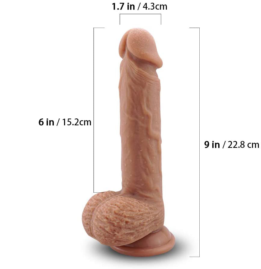 9 Inch Ultra-Soft Silicone Realistic Dildo For Women