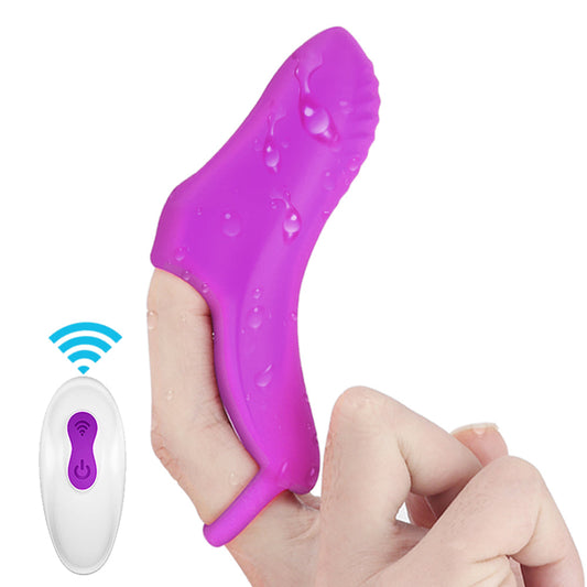 9 Modes Rechargeable Finger Vibrator Avoid Nail Scratching with Remote