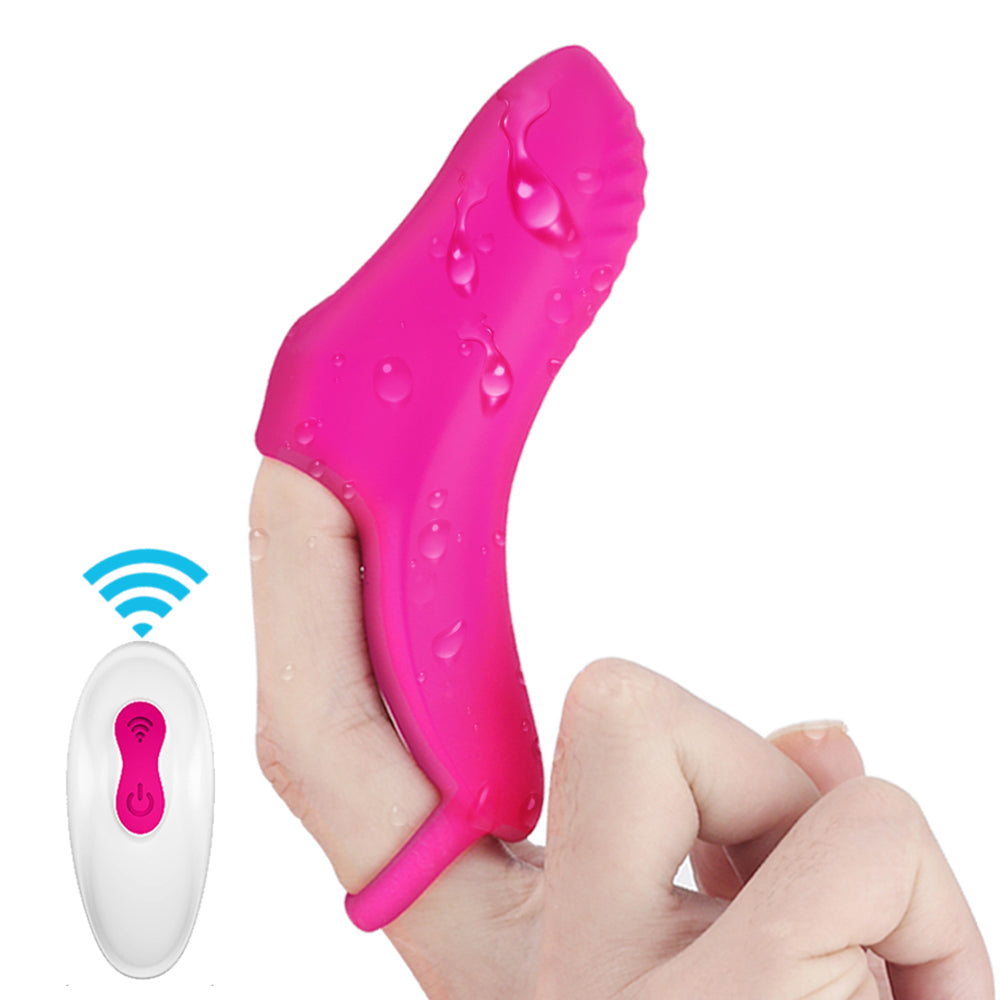 9 Modes Rechargeable Finger Vibrator Avoid Nail Scratching with Remote