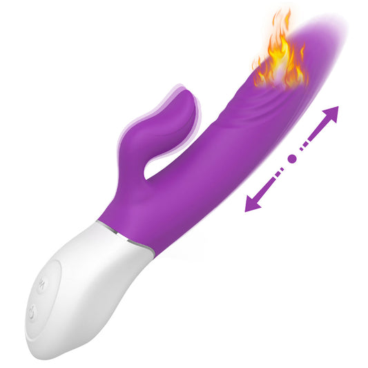 9 Pulsating Vibrating Modes Mute Rabbit G Spot Vibrator with Heating