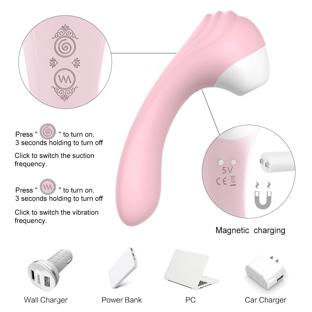 Clitoral Sucking G-Spot Vibrator With 10 Suction & 9 Vibration