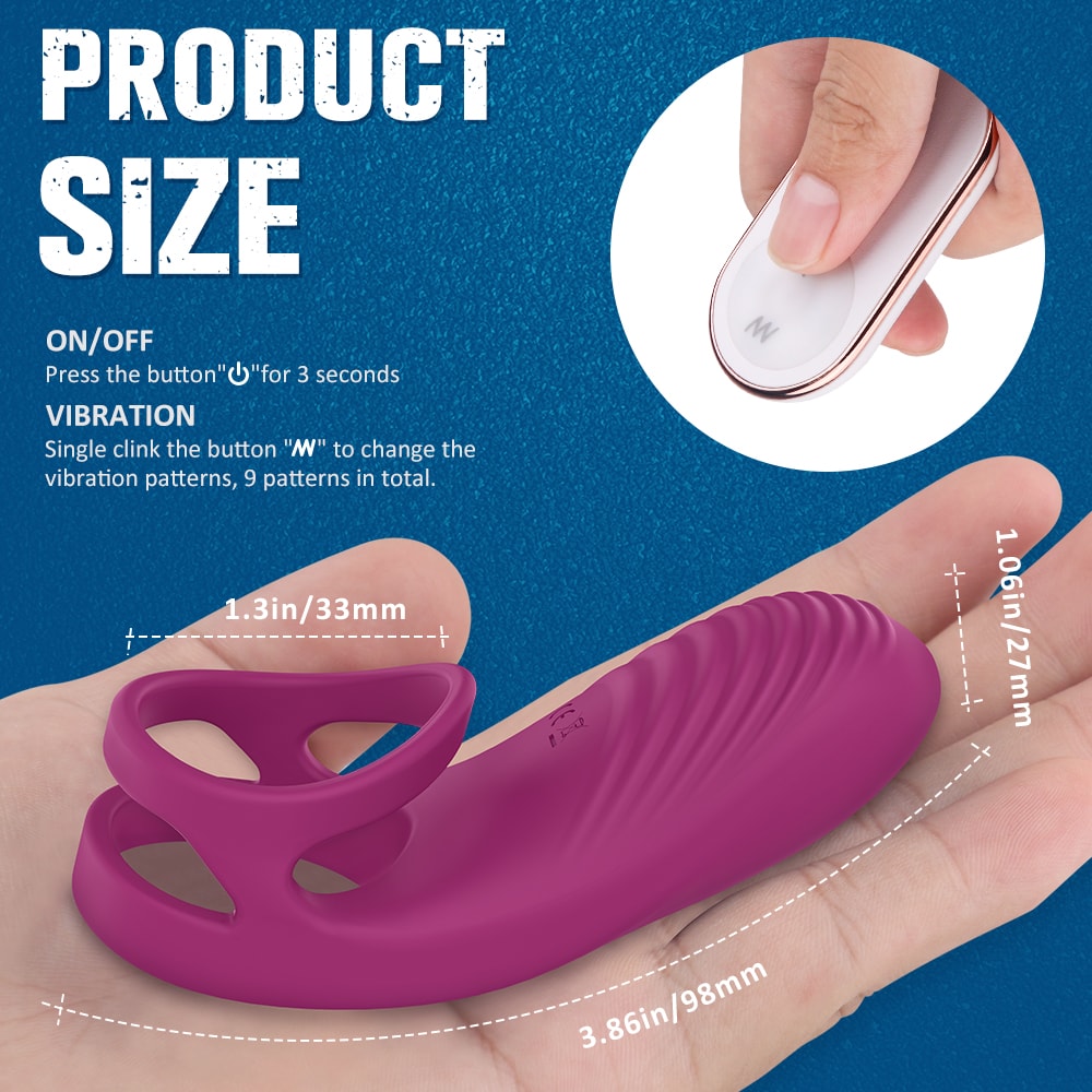 Remote Control Dual Ring Silicone Vibrating Penis Ring With 9 Modes