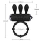 Penis Ring Vibrator With Rabbit Ears Mini Bullet Clitoris Stimulator