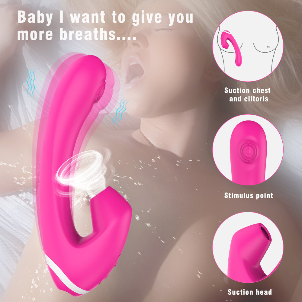 Suction Design G Spot Thumping Clitoral Sucking Vibrator 9*9 Modes