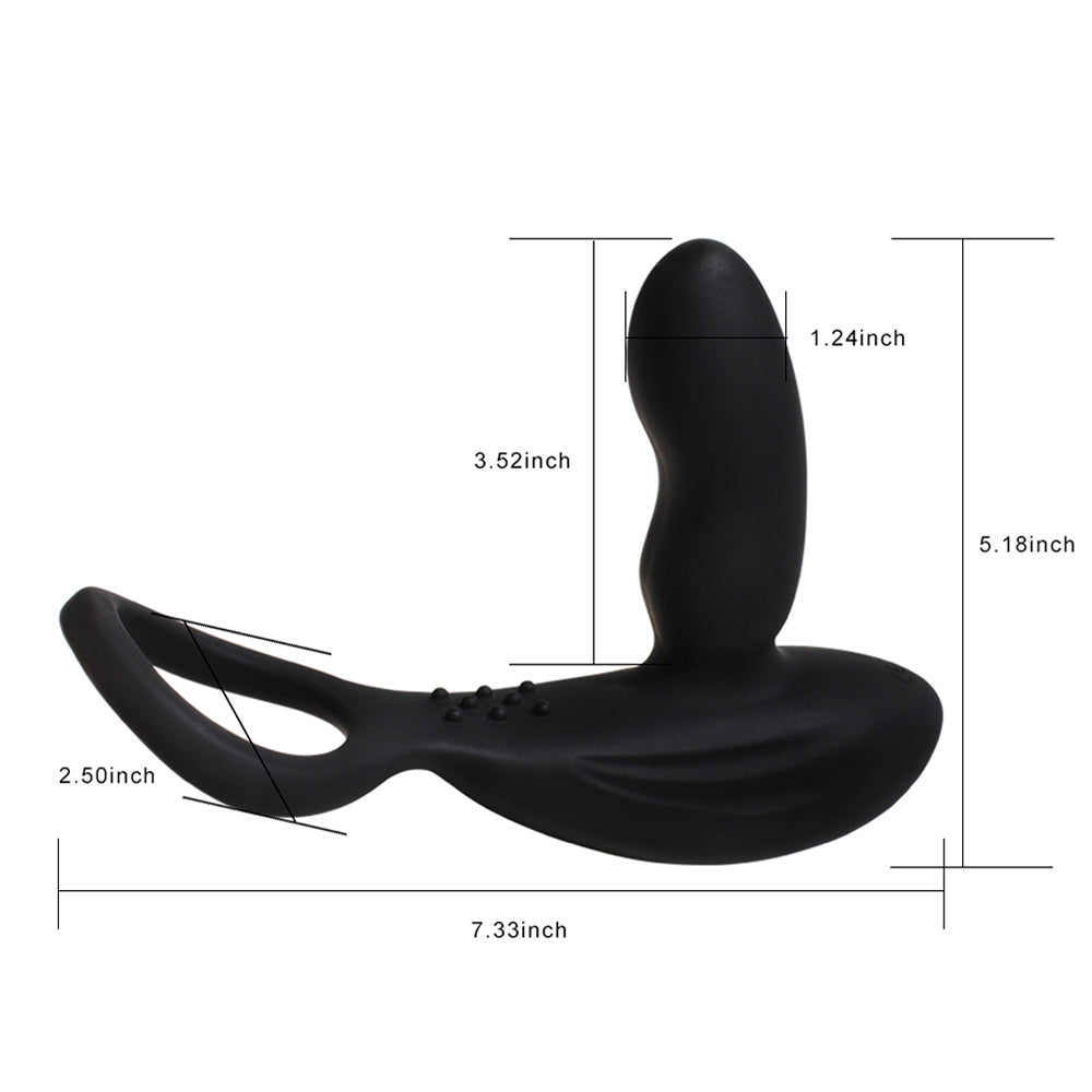 3-in-1 Remote Control 11 Stimulation Prostate Massager With Penis Ring