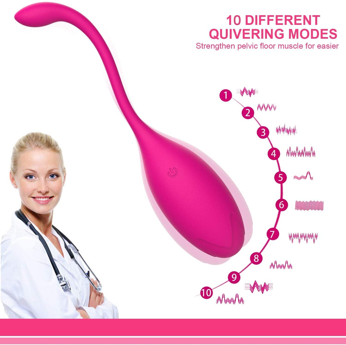 Ben Wa Kegel Balls For Strengthen Pelvic Floor Muscles 10 Modes Bullet Vibrator