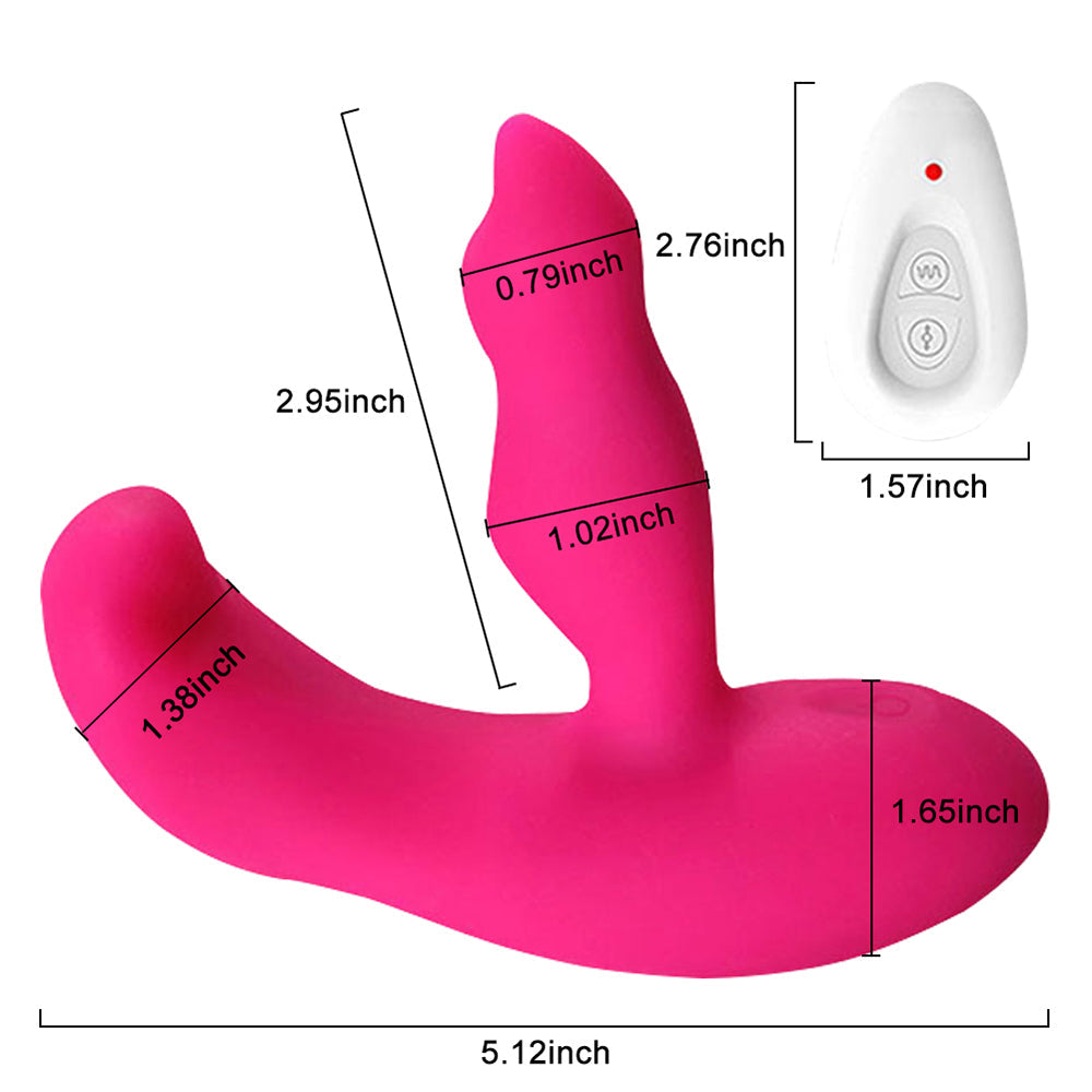 2 IN 1 Anal Clitoris Stimulator Separate Control 11+11 Mode For Female