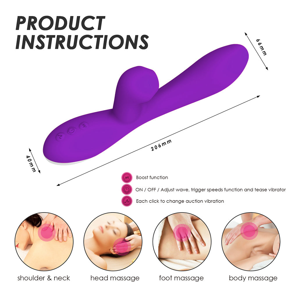 Clitoral Rabbit Vibrator with 7 Vibrating 3 Hitting 7 Sucking Modes