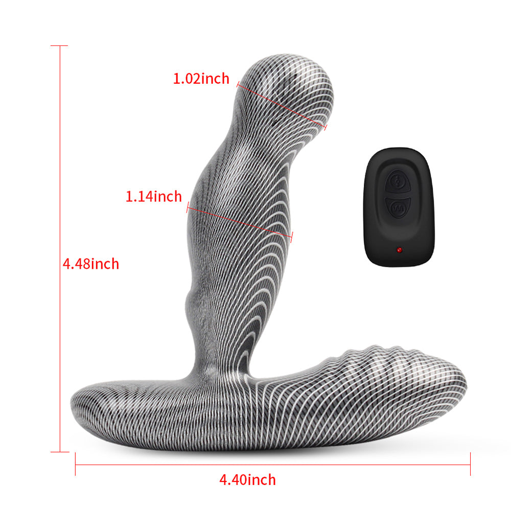 Heating Prostate Massager Carbon Fiber Pattern 3 Rotation 16 Vibration