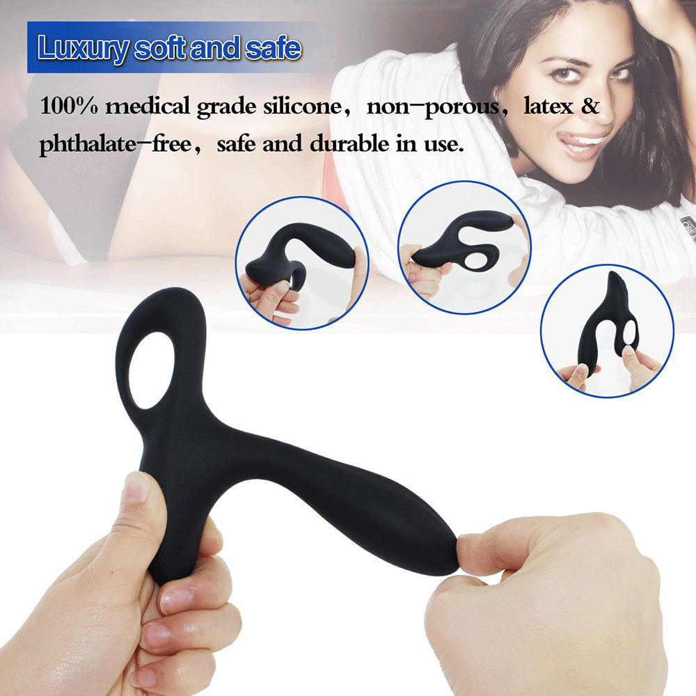 Wireless Remote 10-Mode Bendable Plug Anal Prostate Vibrator Pull Ring