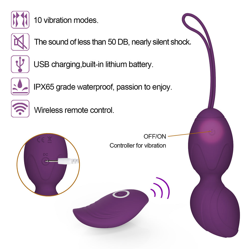 Doctor Recommended Pelvic Floor 10 Vibration Modes Ben Wa Balls