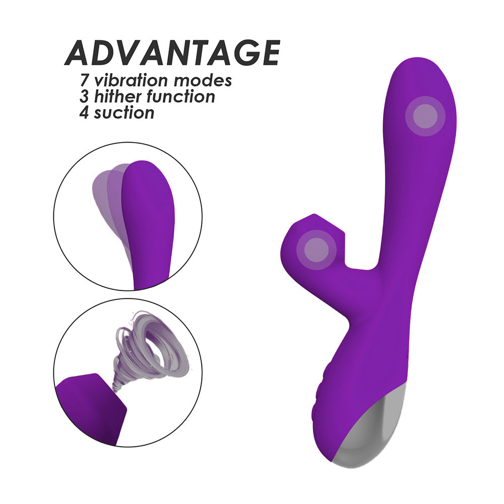 Clitoral Rabbit Vibrator with 7 Vibrating 3 Hitting 7 Sucking Modes