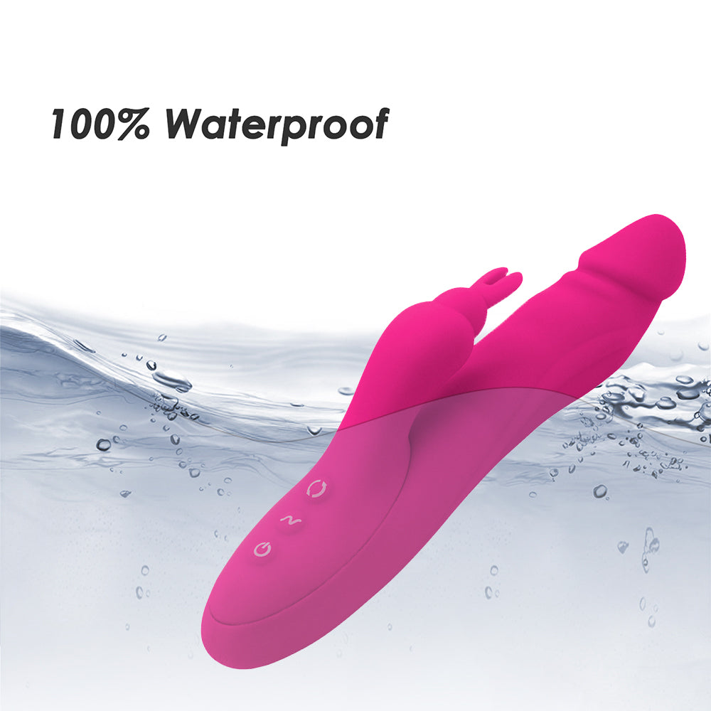 3 Rotating 7 Patterns Soft Silicone Realistic Dildo Rabbit Vibrator