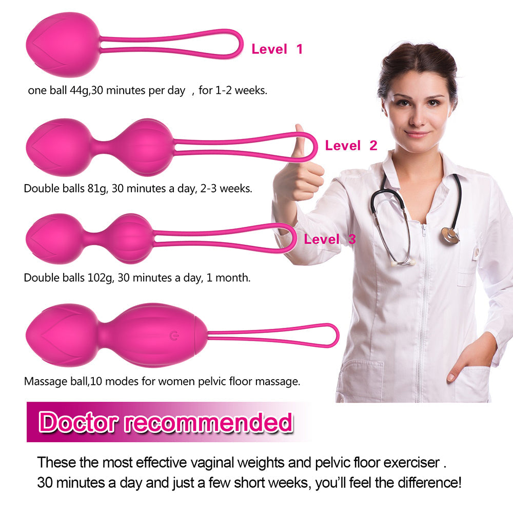 Bladder Control & Pelvic Floor 4 In 1 Ben Wa Kegel Balls Weights Kit