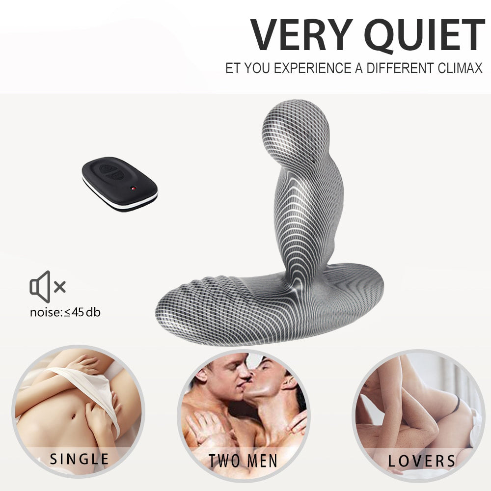 Heating Prostate Massager Carbon Fiber Pattern 3 Rotation 16 Vibration