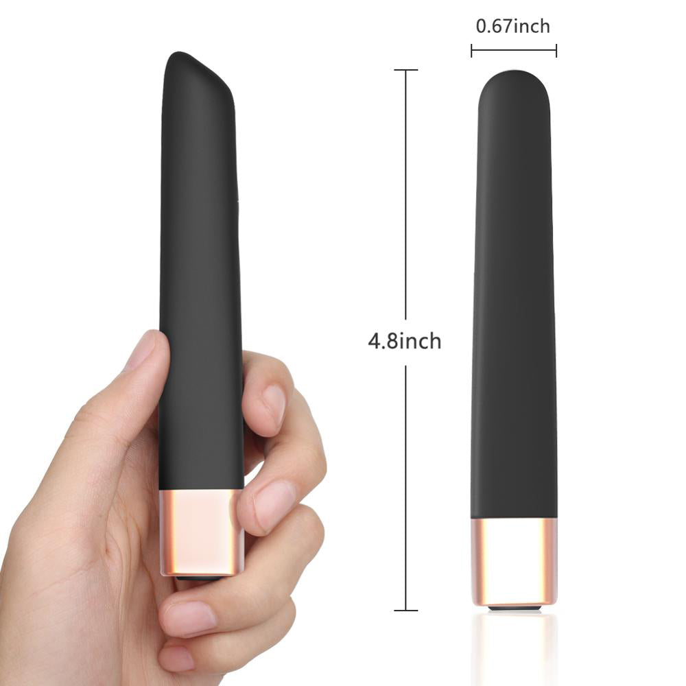 Magnetic Charging Bullet Vibrator with Angled Tip Nipple Stimulation