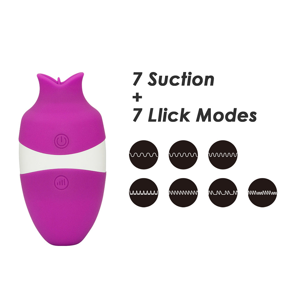 Sucking & Licking 2 In 1 Clitoral Vibrator Double Stimulation