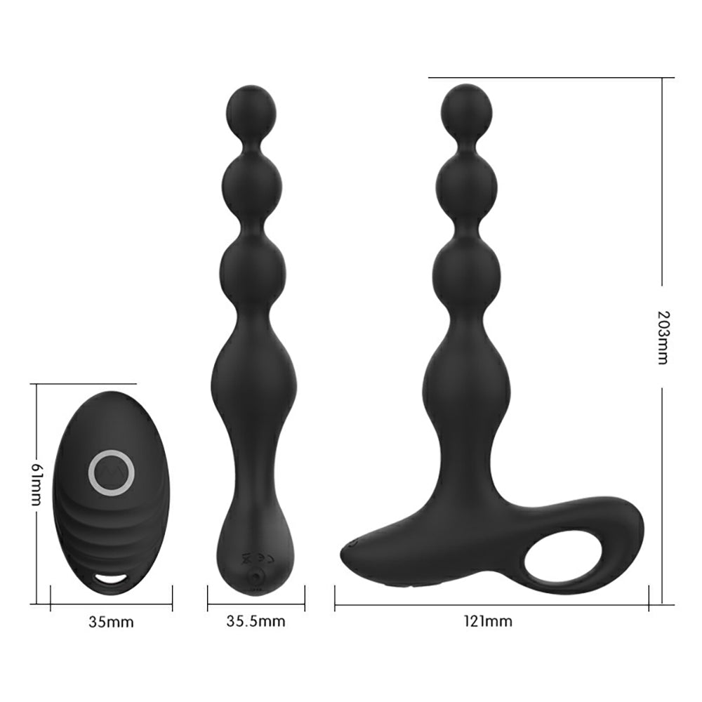 Remote Control 10 Modes Vibrating Anal Beads Plug Prostate Training