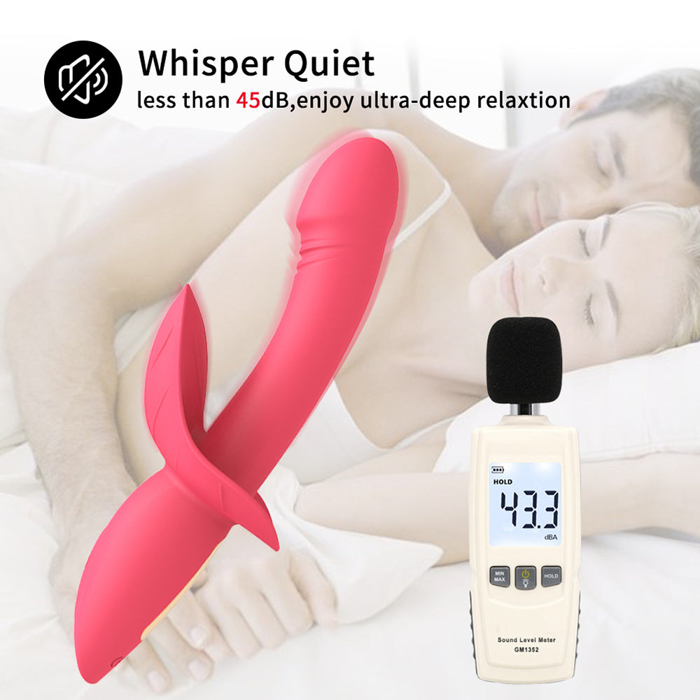 16 Powerful Patterns Soft G-Spot Dildo Vibrator with Clit Stimulation