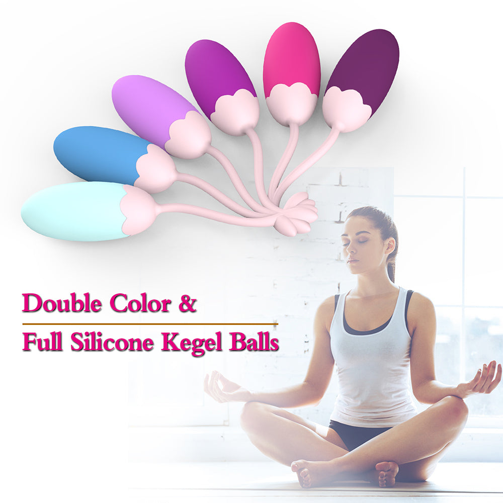 Double Color 6 Pc Kegel Balls Weighted Exercise Kit Pelvic Floor Train