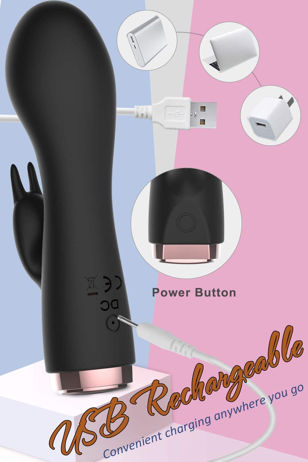 10 Patterns Mini Rabbit Vibrator Bunny Ears for Clit G Spot Stimulate