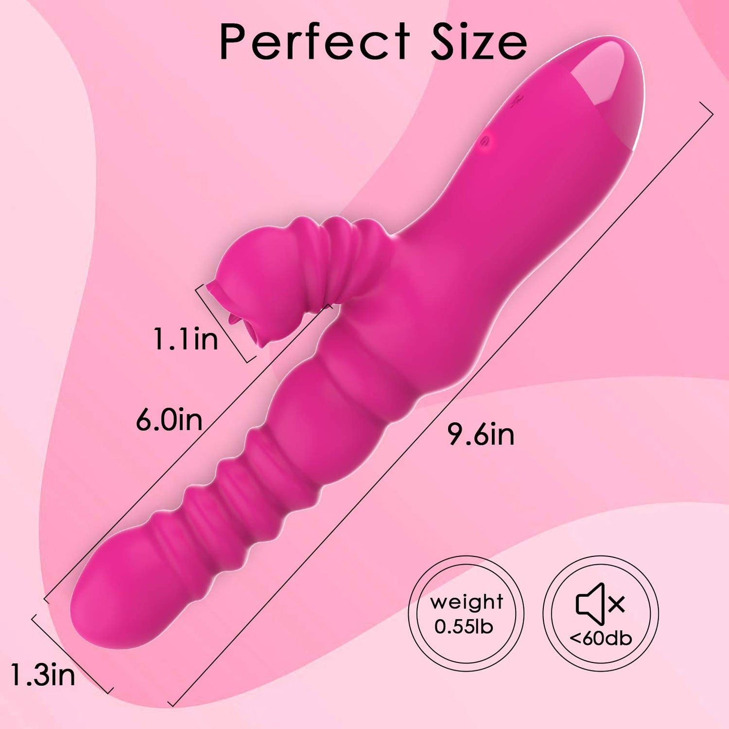 Powerful Thrusting G Spot Clitoral Licking Vibrator 7 Vibrations & 3 Pulsations