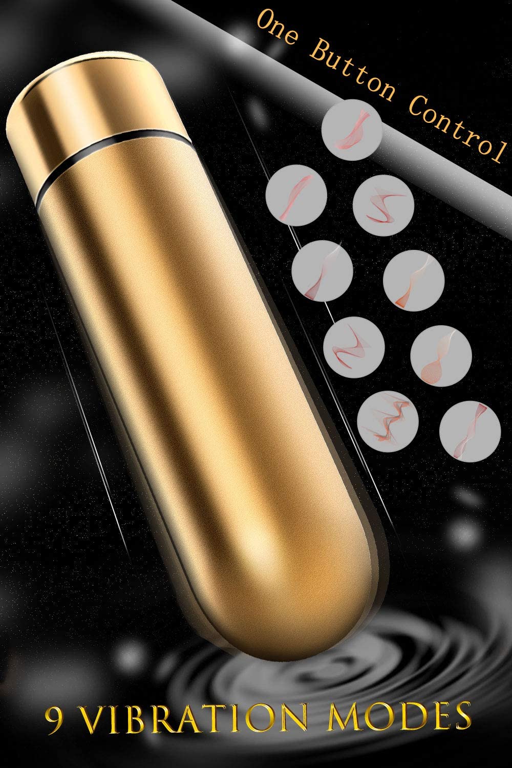 Portable Golden Bullet Vibrator G-spot Stimulation Massager 9 Modes