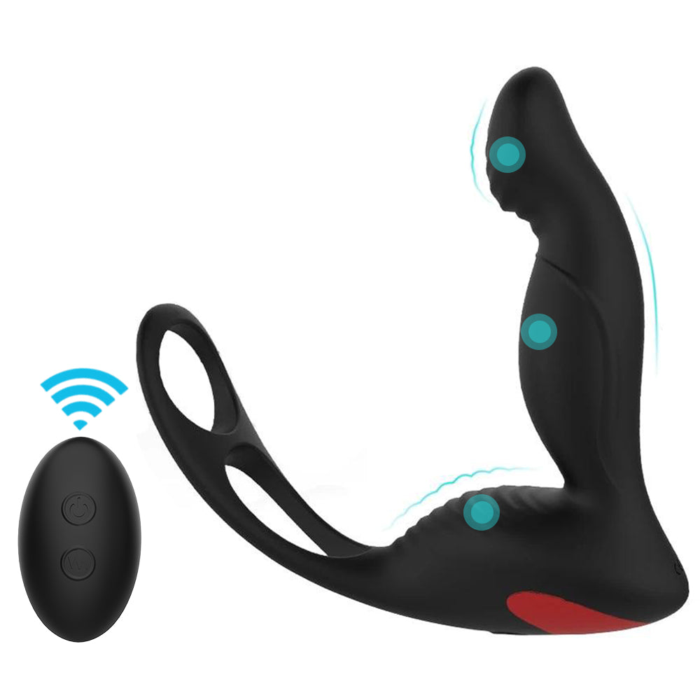 Prostate Massager Vibrator With Penis Ring and Ball Loop 9 Vibrations