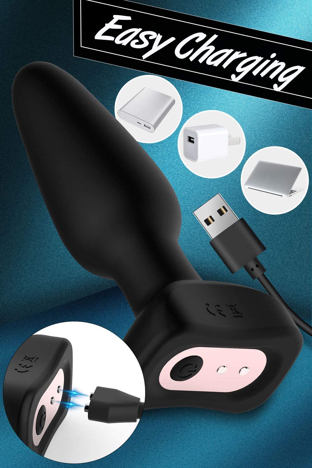 7 Pulsating Speeds Thrusting Anal Plug Vibrator with Remote Control