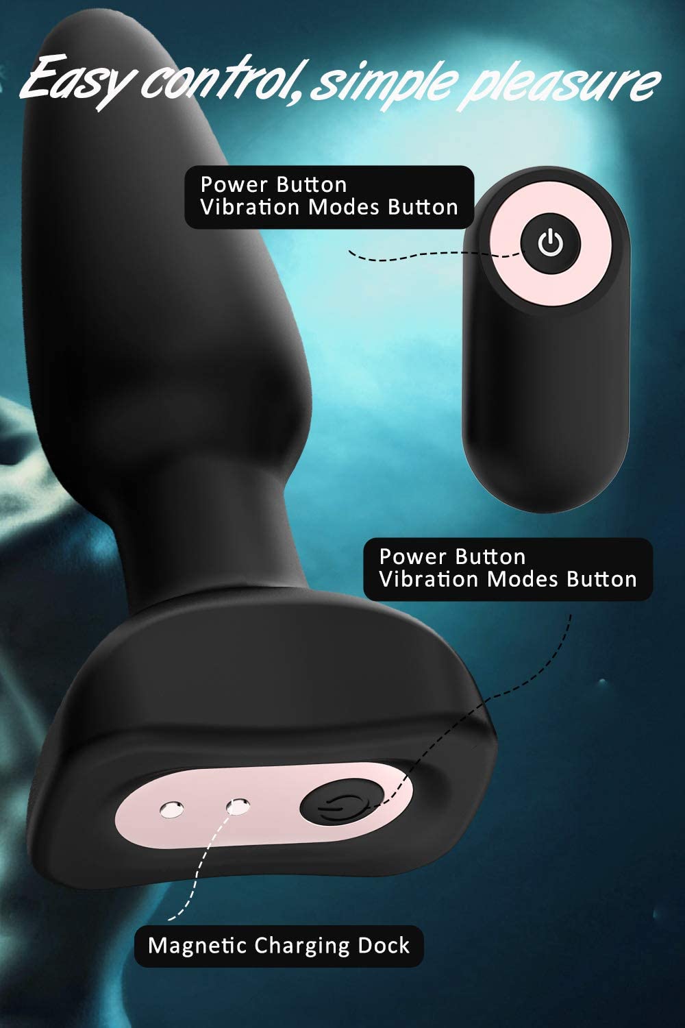 7 Pulsating Speeds Thrusting Anal Plug Vibrator with Remote Control