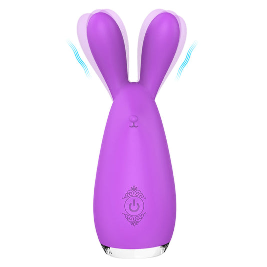 Rabbit Shape Silicone Vibrator Nipple G Spot Stimulator with 9 Patterns