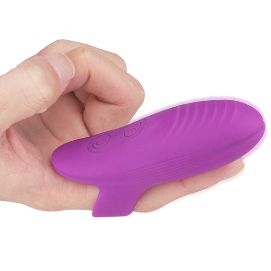 Rechargeable Silicone Finger Vibrator with 9-Pattern Fingertip Teasing