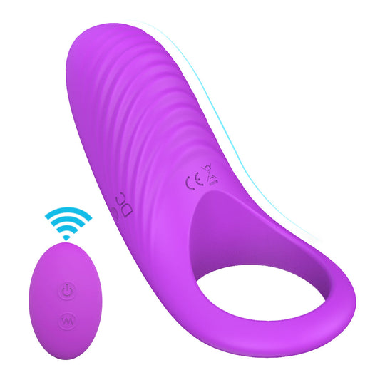 Remote Control 9-Speed Silicone Penis Cock Ring Couple Vibrator